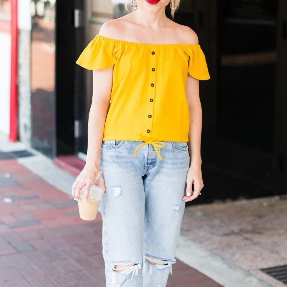 Madewell Texture & Thread Off-the-Shoulder Top